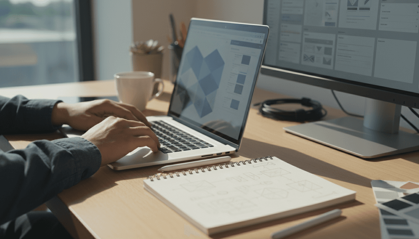 Freelancer designer at work