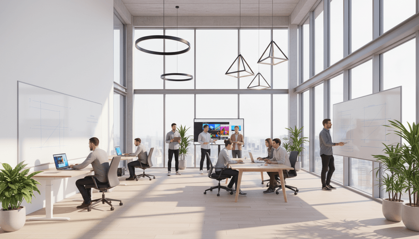 Tasa3ud team collaborating in professional office environment